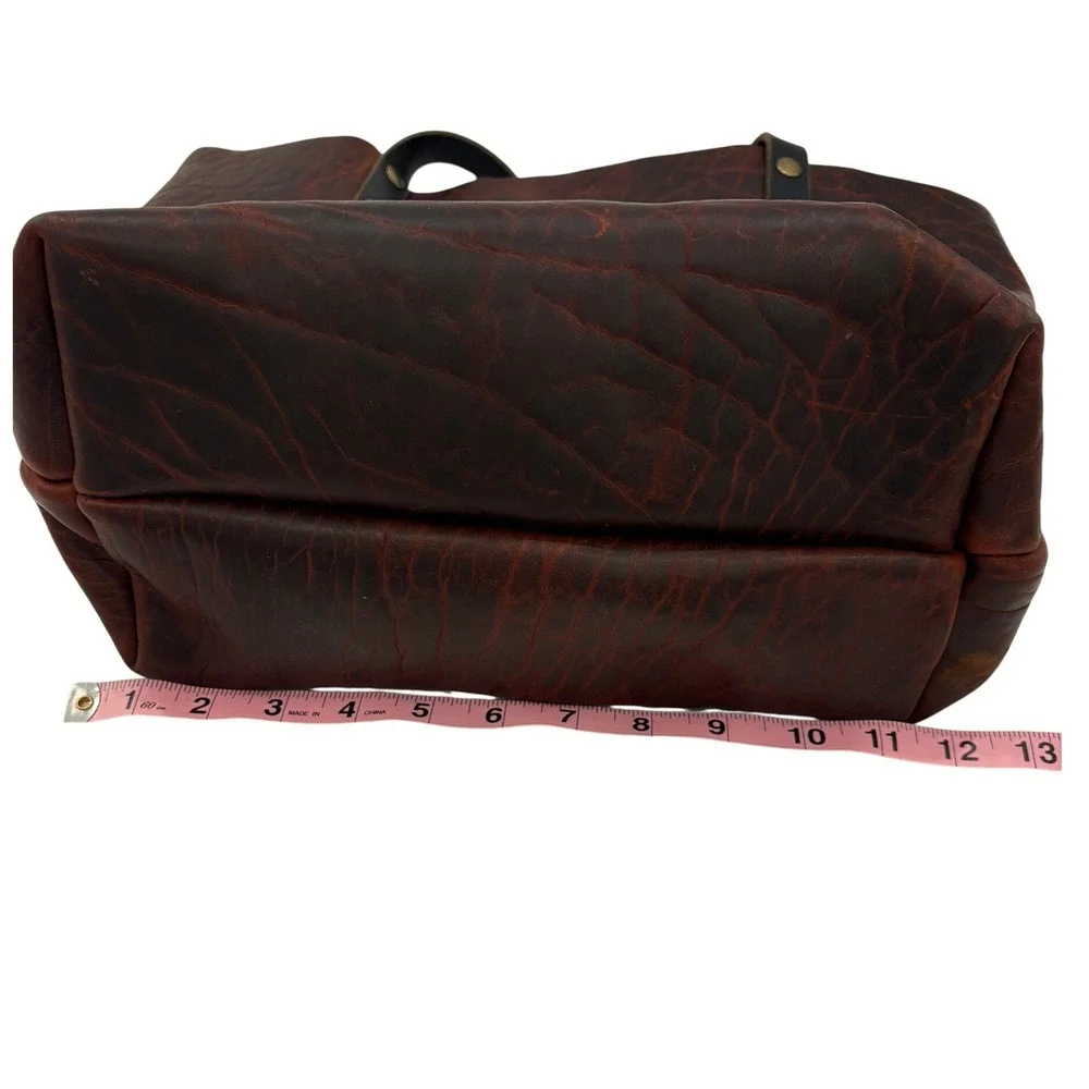 AK Leather The Tote Bag Brown Pebbled Rivets Alaska